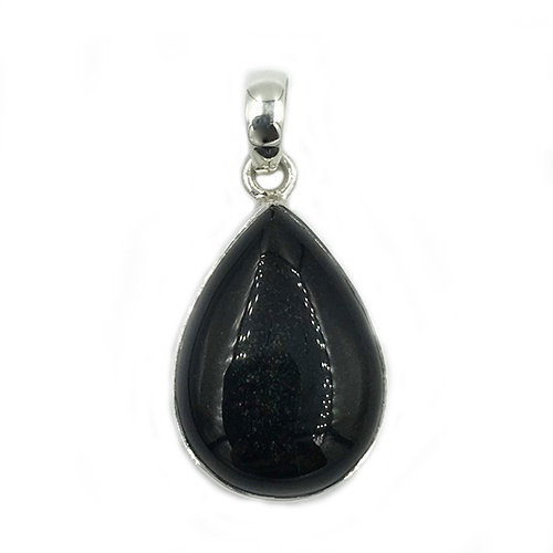 gold sheen obsidian necklace