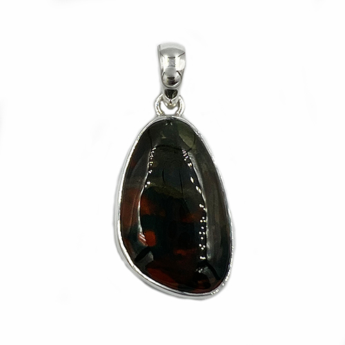 Blood Agate Pendant 01 - Sterling Silver 925 Pendant - Tomas Jewellery
